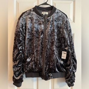 Grey Crushed velvet jacket